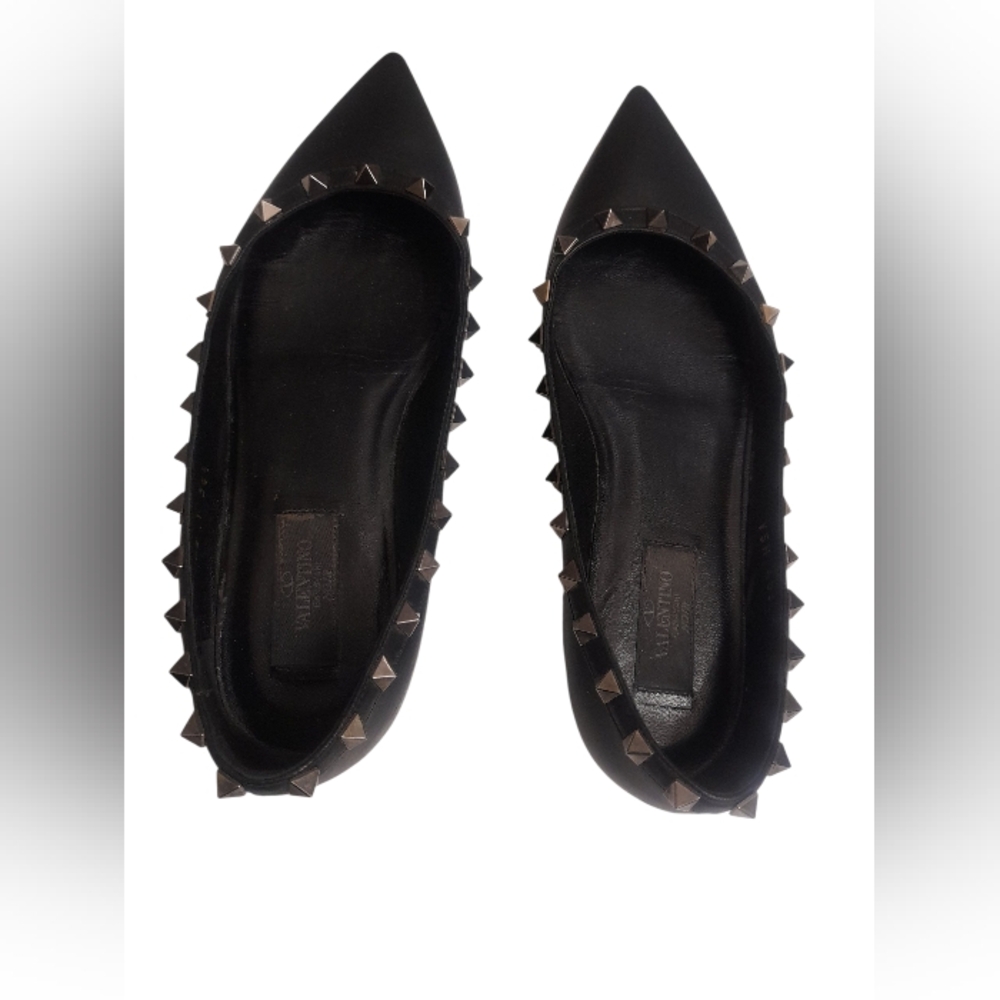 Valentino Garavani Rockstud Spike Black flats size 36.5